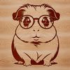 Cute Cartoon Guinea Pig with Glasses A cartoon guinea pig wearing glasses and spectacles, suitable as clip art for various designs.