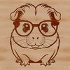 Cute Guinea Pig in Glasses SVG illustration of a guinea pig wearing glasses, suitable for vector design projects.