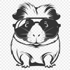 Furry Friend with Cool Shades A cartoon Guinea Pig wearing trendy sunglasses on its face.