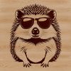 A cartoon hedgehog wearing trendy sunglasses in a vector design format.