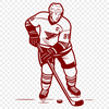 Free Hockey Player Clip Art SVG A stylized illustration of a hockey player in mid-action, created as a vector graphic.