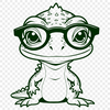 Reptile in Specs A small reptile animal wearing glasses in a simple vector design.