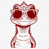 Stylized Lizard Illustration A stylized illustration of a lizard wearing sunglasses, depicted in vector format.