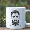 A stylish illustration of a gentleman with facial hair. A detailed illustration of a male figure with facial hair, suitable for vector graphics.
