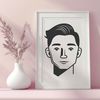 A simple male figure in black and white, designed as vector art.