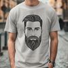 Detailed Male Portrait Vector Graphic A vector graphic design featuring a man's portrait with detailed facial features.
