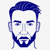 SVG Male Silhouette in Outline Style A 2D illustration of a male figure in a neutral pose.