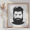 Detailed Male Figure Illustration A detailed illustration of a man with a beard in vector format.