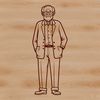 An illustration of a mature male figure.