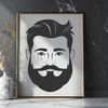 Bearded Gentleman Vector Graphic A male figure with a well-groomed beard, represented as a vector graphic.
