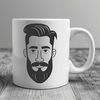 Male Figure SVG Design A digitally created image of a male figure with facial hair.