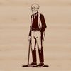 A simple male figure designed as vector art for use in digital design.