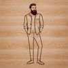 Bearded Male Figure SVG Vector Art A male figure with a beard in vector format, suitable for various design applications.