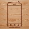 An editable vector graphic representation of a contemporary mobile phone device.