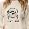 A stylized otter illustration featuring the animal wearing glasses, suitable for vector design projects.