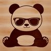 Vector Panda Silhouette with Sunglasses A cute and charismatic panda wearing trendy sunglasses, depicted in vector format.