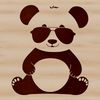 Black and White Bear Style A black and white panda bear wearing trendy sunglasses, rendered as a vector graphic.