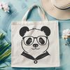 Adorable Panda Wearing Specs An illustration of a panda wearing glasses, created as vector art.
