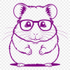 Cartoon Hamster in Glasses Vector Art A small cartoon hamster wearing glasses, designed as vector art.