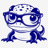 Cute Salamander Character in Vector Form An amphibian salamander character wearing glasses in a simple vector illustration.