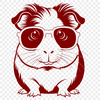 Vector Guinea Pig Silhouette with Sunglasses Cute guinea pig wearing sunglasses in a simple vector design.