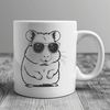 Cute Cartoon Hamster in Shades A cartoon hamster wearing sunglasses, depicted in a vector format.