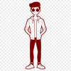 Vector Graphic Male Figure A minimalist illustration of a male figure in vector format.