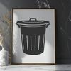 Household Waste Container Vector Art A simple vector illustration of a standard household trash can with a lid, suitable for printing or digital design.