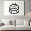A simple illustration of a birthday cake with candles, perfect for personal or commercial use.