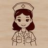 Female nurse in uniform, ideal vector graphic for healthcare professionals or educational settings.