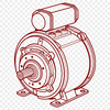 Beautiful Mechanical Components Art Vector illustration of an electric motor with mechanical components.