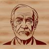 An outline vector design of a man used for graphic projects and designs.