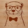 An illustration of a wild animal, specifically an otter, depicted in a stylized manner.