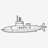 Underwater Military Vessel Vector illustration of a military submarine underwater vehicle.