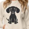 Sitting Dachshund Printable Artwork - Free DXF