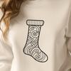 Ornate Stocking In PDF & PNG