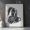 Free SVG Vector Design A medieval-style knight in armor, suitable for vector design and cutting machine stencils.