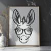 Artistic Donkey Wearing Glasses PDF