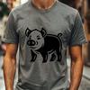 A full-body illustration of a standing pig, suitable for vector graphics and design projects.