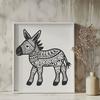 Beautiful Standing Donkey Drawing