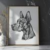 Free Unique Doberman Pinscher Vector Image DXF - Commercial Use