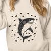 Oceanic Creature Graphic Design Icon An illustration of a shark with a sleek body and sharp fins, suitable for use in graphic design.
