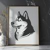 Artistic Husky - Laser Cutter PNG