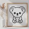 Cute Koala In SVG, PNG, PDF And DXF File Formats - Free