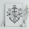 Floral Anchor In PDF & PNG