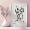 Great Dane Digital Drawing In SVG File Format For Free Download