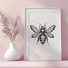 Delicate Bee Illustration for Craft Projects and Designs An illustration of a full-body bee with detailed features.