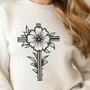 Floral Cross In PDF And PNG