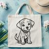 Beautiful Labrador Retriever Simple Line Drawing