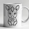 Cute Sitting Donkey - DXF